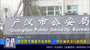 微信群传播暴恐音视频  一网民被依法行政拘留