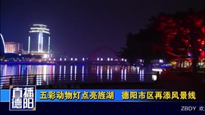 五彩动物灯点亮旌湖   德阳市区再添风景线
