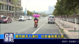 雅河路无人清扫   垃圾遍地惹人厌