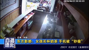 东方影都：女孩买杯奶茶 手机被“秒偷”
