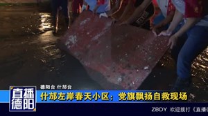 什邡左岸春天小区：党旗飘扬自救现场
