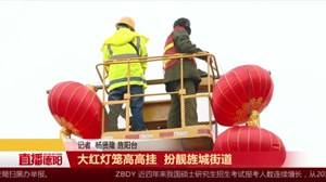 大红灯笼高高挂  扮靓旌城街道