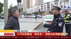 小汽车伪装成“老年车”   司机无证驾驶遭处罚