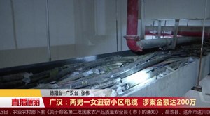 广汉：两男一女盗窃小区电缆  涉案金额达200万