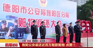 旌阳公安返还近百万赃款赃物  点赞！