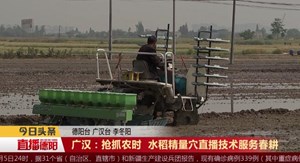 广汉：抢抓农时水稻精量穴直播技术服务春耕