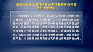 德阳市省级生态环境保护专项督察移交问题 责任追究情况