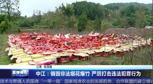 中江：销毁非法烟花爆竹 严厉打击违法犯罪行为