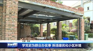 学党史为群众办实事 拆违建优化小区环境