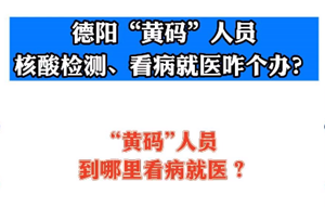 德阳“黄码”人员核酸检测、看病就医咋个办？
