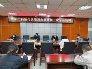 德阳市科协传达学习市委九届五次全会精神