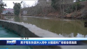 男子驾车失误冲入河中 火锅底料厂老板奋勇施救