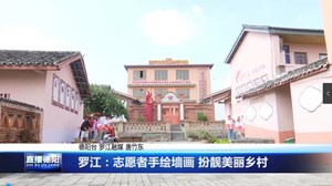 罗江：志愿者手绘墙画 扮靓美丽乡村