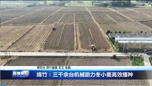 绵竹：三千余台机械助力冬小麦高效播种
