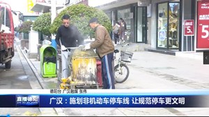 广汉：施划非机动车停车线 让规范停车更文明 