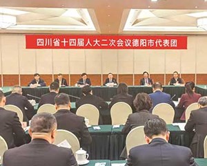 省十四届人大二次会议德阳代表团举行第一次全体会议