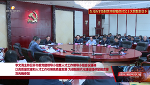 李文清主持召开市委党建领导小组暨人才工作领导小组会议强调