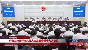 市九届人大常委会举行第十九次会议 卢也主持
