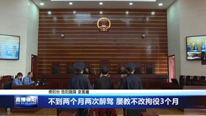 不到两个月两次醉驾 屡教不改拘役3个月