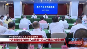 中共德阳市委向党外人士通报中共二十届三中全会精神