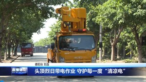 头顶烈日带电作业 守护每一度“清凉电”