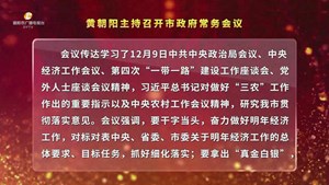 黄朝阳主持召开市政府常务会议 传达学习习近平总书记重要讲话重要指示精神 研究政府工作报告等事项