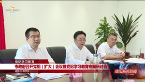 市政府召开党组（扩大）会议暨党纪学习教育专题研讨会
